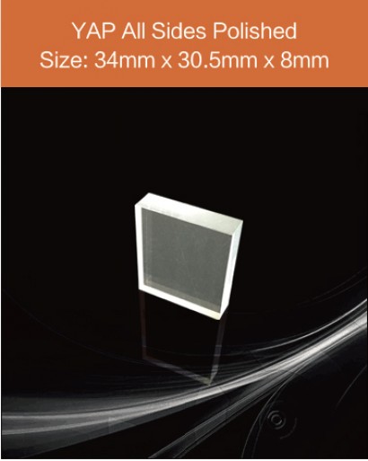 YAP Ce scintillator, YAP Ce crystal, Ce doped YAP scintillator, Scintillation YAP Ce, YAP:Ce screen 30.5mm x 34mm x 8mm